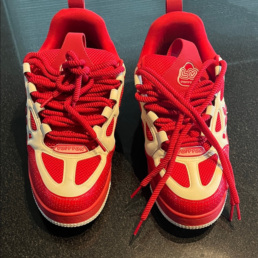 Louis Vuitton Vibrant Red and White Skate Sneakers